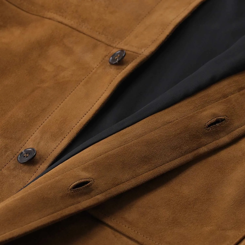 Saint Laurent Übergangsjacke Jacke aus Veloursleder braun(Image 5)