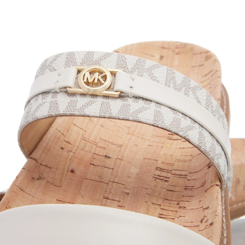 MICHAEL Michael Kors Slides Mandy Flat Sandal Van/Cream(Image 5)