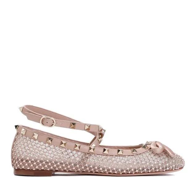 VALENTINO Loafers & Ballerinas - Silk Rose Cannelle Ballerina - Gr. 37 (EU) - in Beige - für Damen