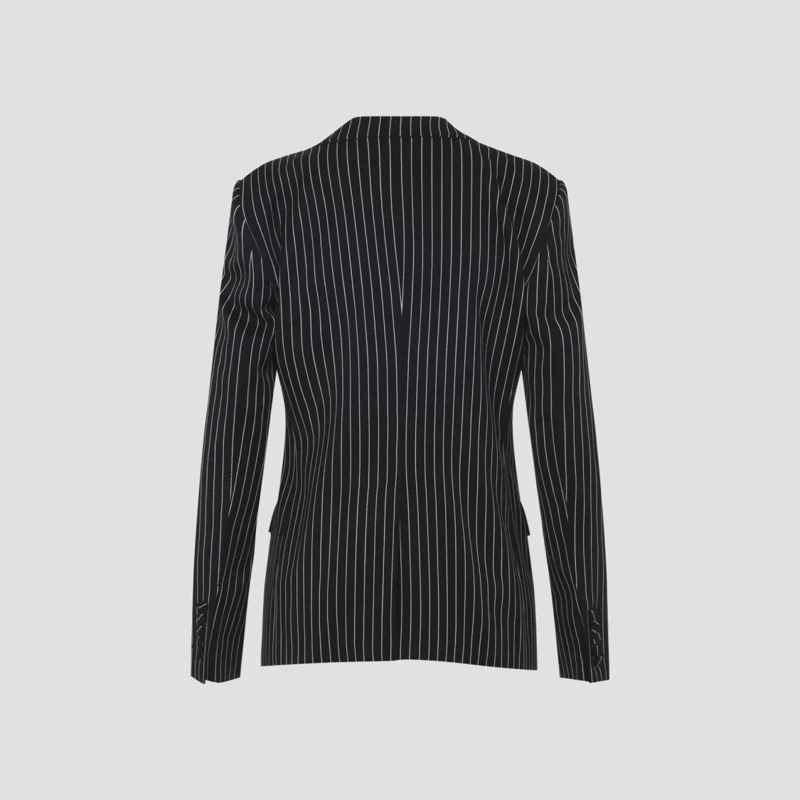 Tom Ford Blazer Tailored Pinstripe Jacket With Structured Fit Black