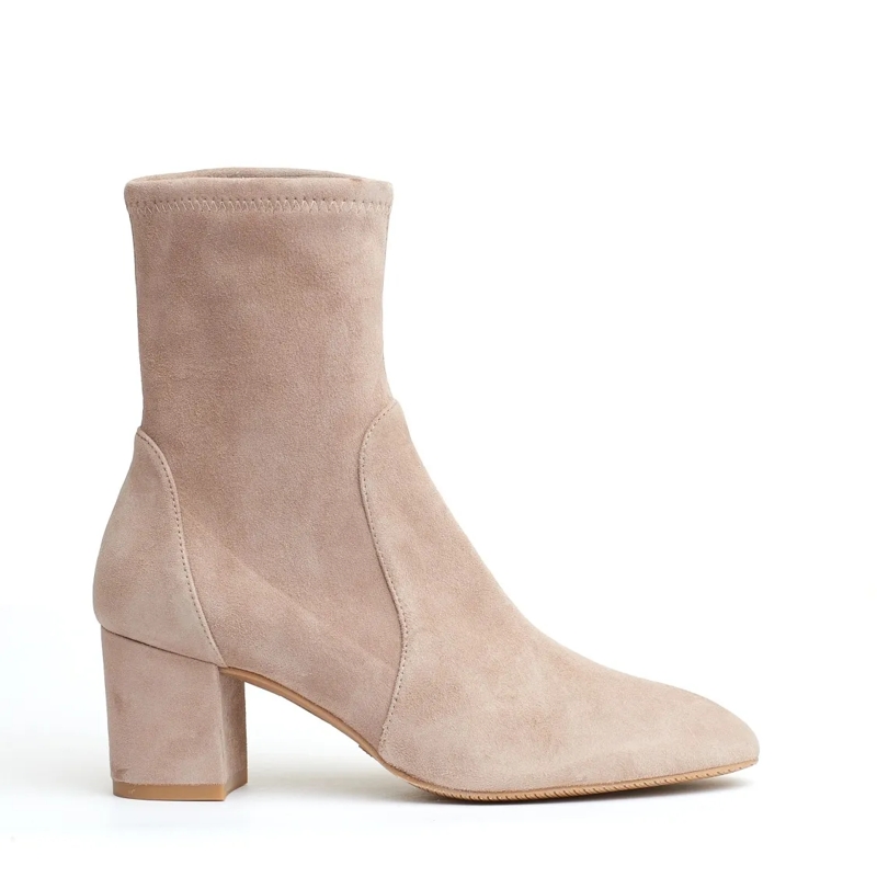 Stuart Weitzman Bottes Beige Suede Ankle Boot 70Mm Brown