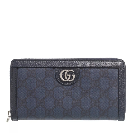 Gucci Wallet Dark Blue Zip-Around Wallet