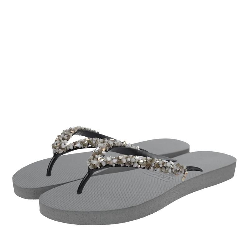 UZURII Flip Flops Zehentrenner Classic Aby Silver silber