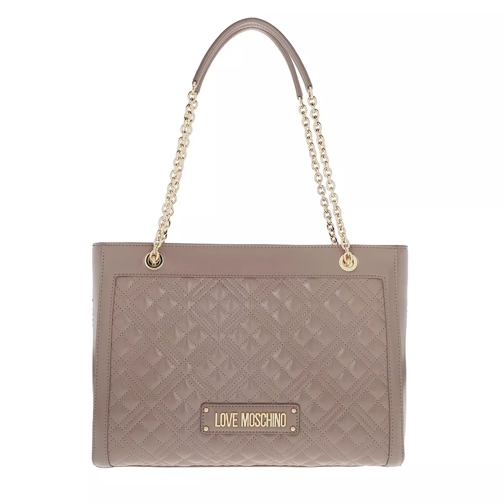Love Moschino Logo Shpper Quilted Nappa   Grigio Shopping Bag