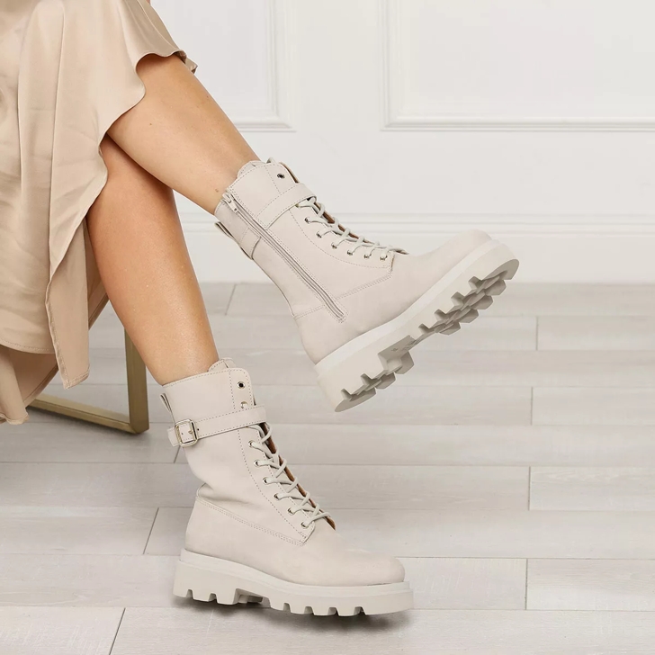 All white new arrivals lace up boots