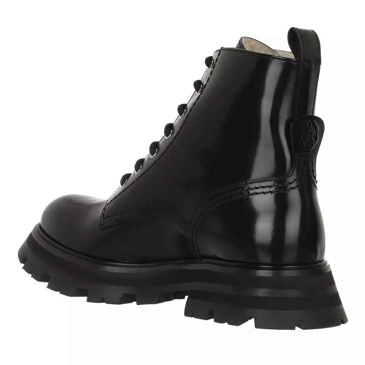 Alexander McQueen Ankle Boots Leather Black Schnurstiefel