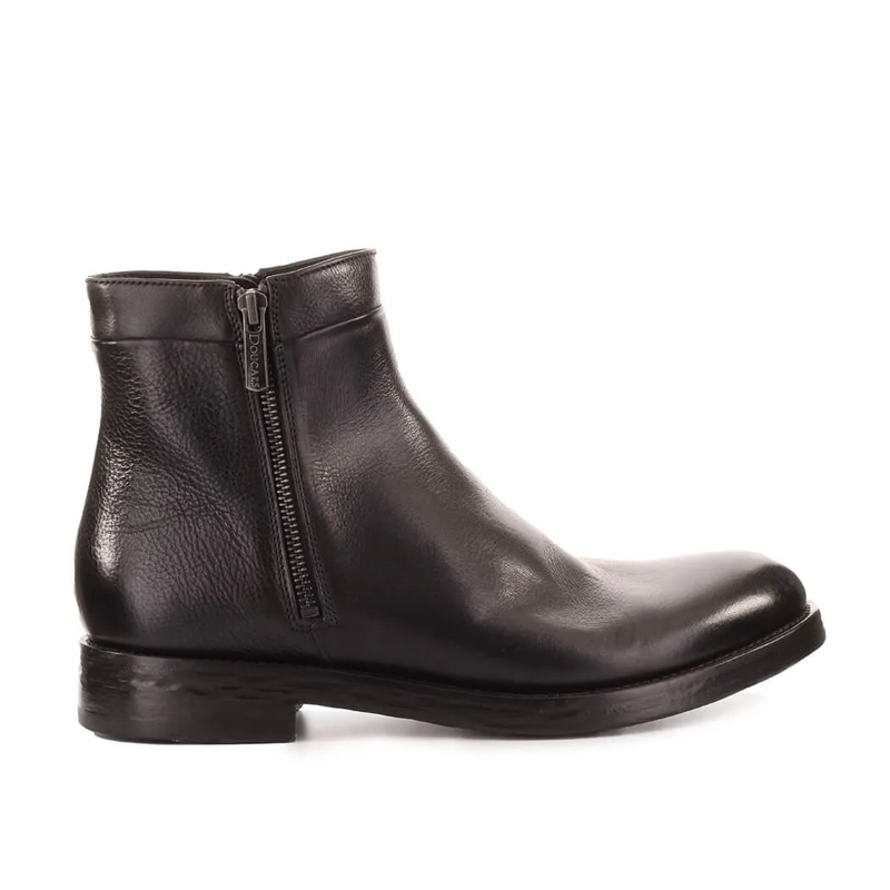 Doucal's Bottes Dark Brown Ankle Boot With Zip Black