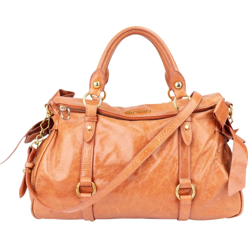 Miu Miu Schultertasche Miu Miu Classic Leather City Handbag orange