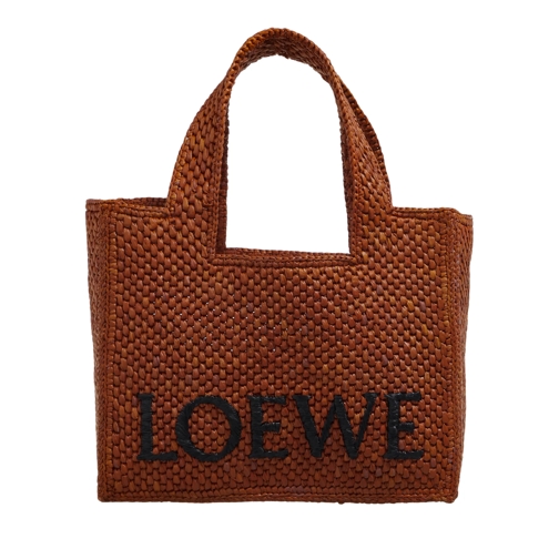 Loewe Tote Small Font Tote Raffia Honey Gold