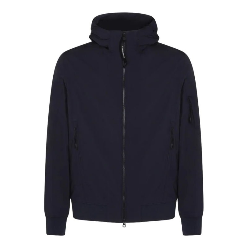 CP Company  Blue Zip-Up Jacket With Hood Blue