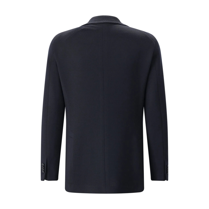 Tagliatore Anzugjacke Stricksakko aus Wollmix blau(Image 2)