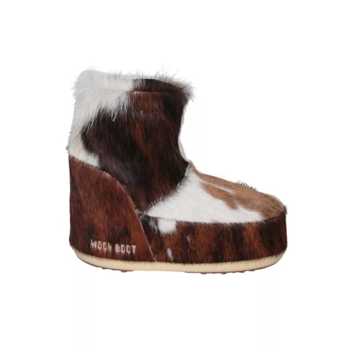 Moonboot Spotted Motif Ankle Boot Brown Botte