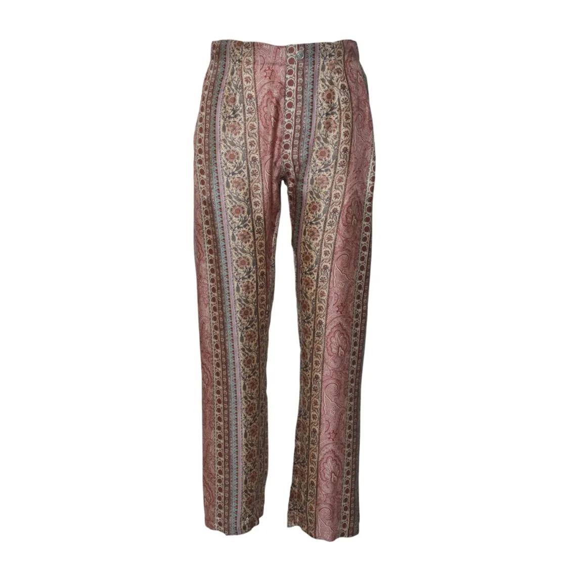 Thumbnail - Etro - Silk Straight Trousers With Print - Größe M - bunt