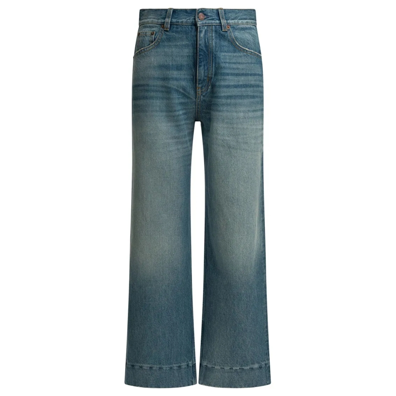 Chloé Jeans Short Wide Leg Jeans Blue