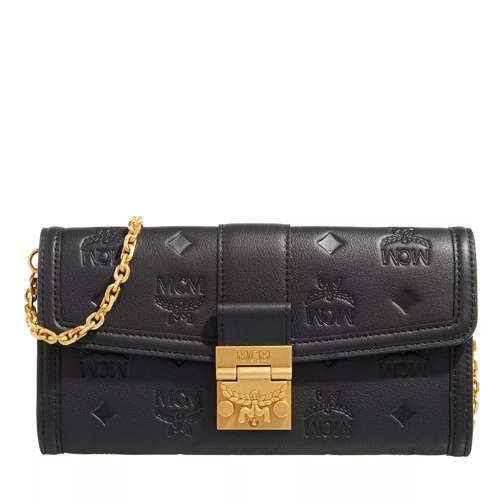 MCM Tracy Ebmn Lthr Wallet On Chain Large Black Wallet On A Chain