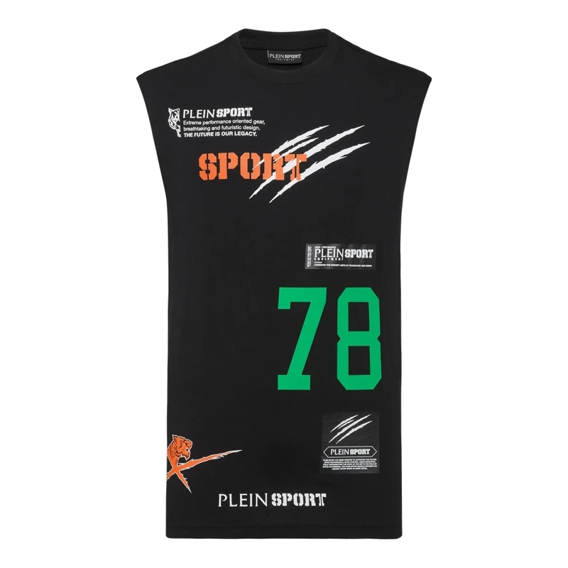 Plein Sport Top Tanktop Multilogo schwarz