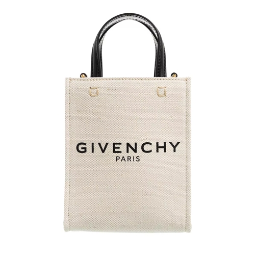 Givenchy Mini G-Tote Shopping Bag In Washed Canvas Beige/Black Tote