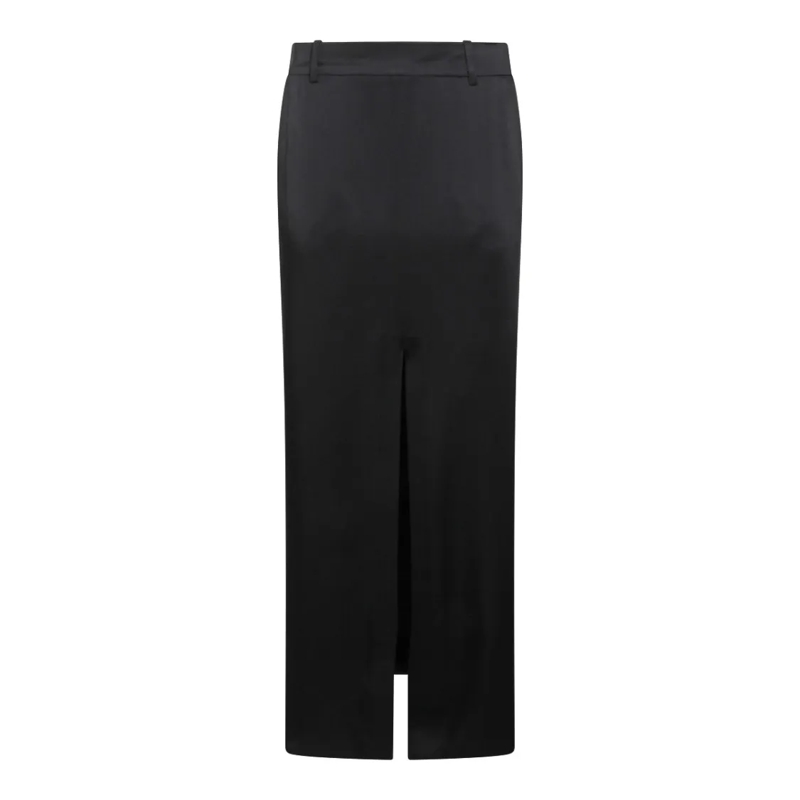 Tom Ford Midirok Long Black Skirt With Front Slit Black