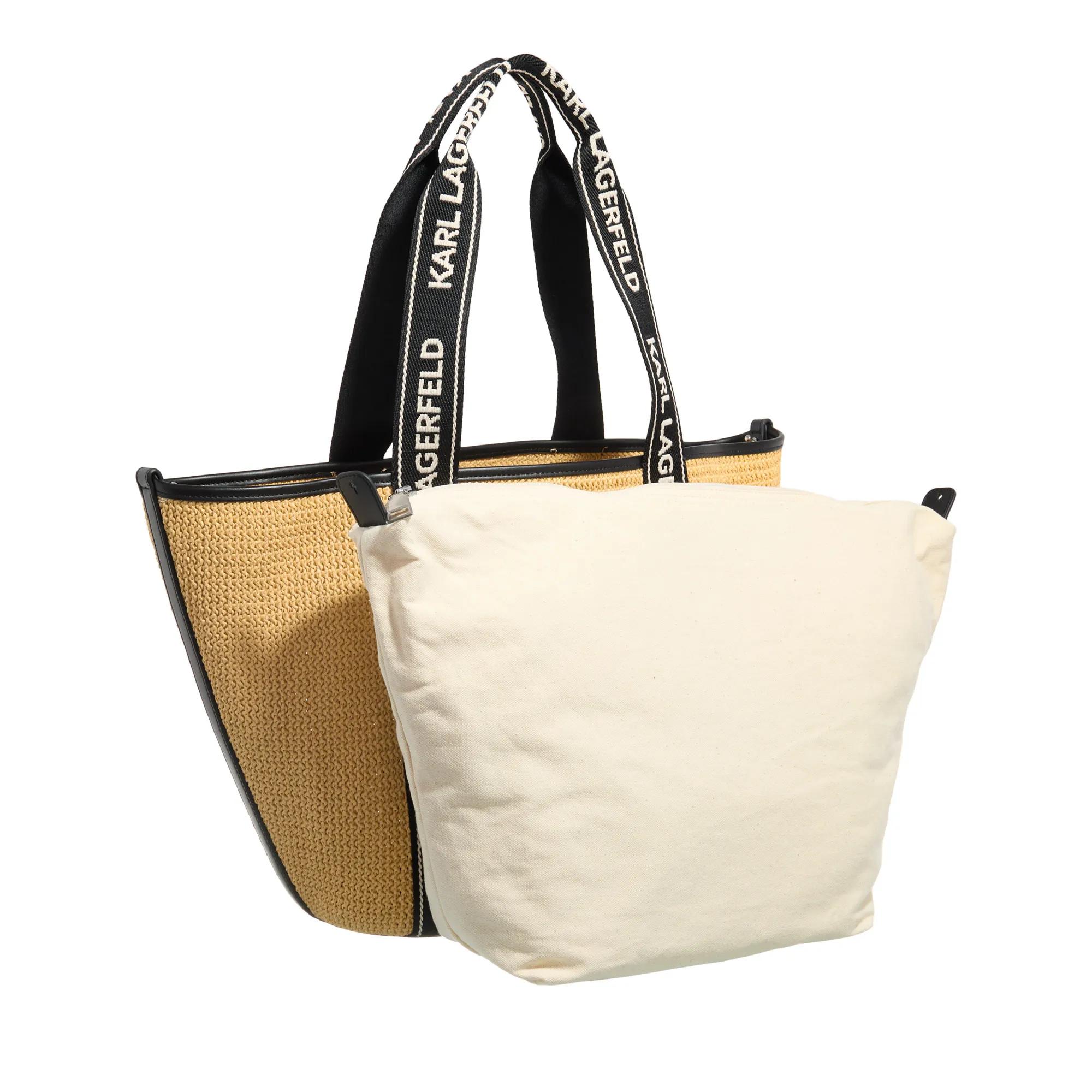 Karl Lagerfeld Shoppers & Totes K Essential Raffia Bag in beige