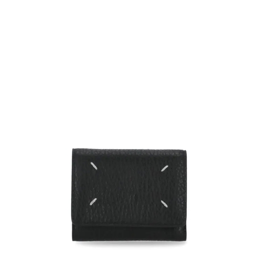 Maison Margiela Four Stitches Wallet Black Vikbar plånbok