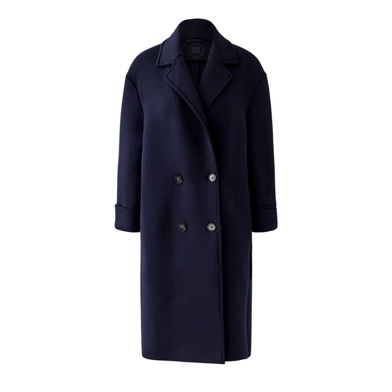 Oui Wintermantel Mantel Scuba dunkel-blau