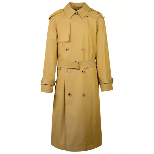 Burberry Beige Cotton Trench Coat Gold 