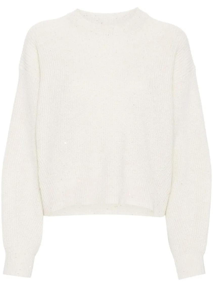 Brunello Cucinelli - Wool Crewneck Sweater - Größe M - weiß