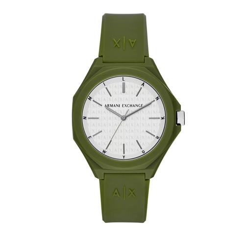 Armani Exchange Armani Exchange Three-Hand Silicone Watch Green Quarz-Uhr