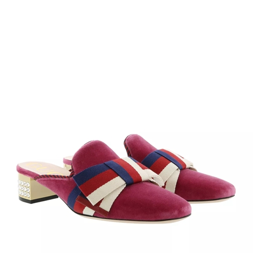 Gucci Sylvie Slide With Bow Velvet Pink Mule