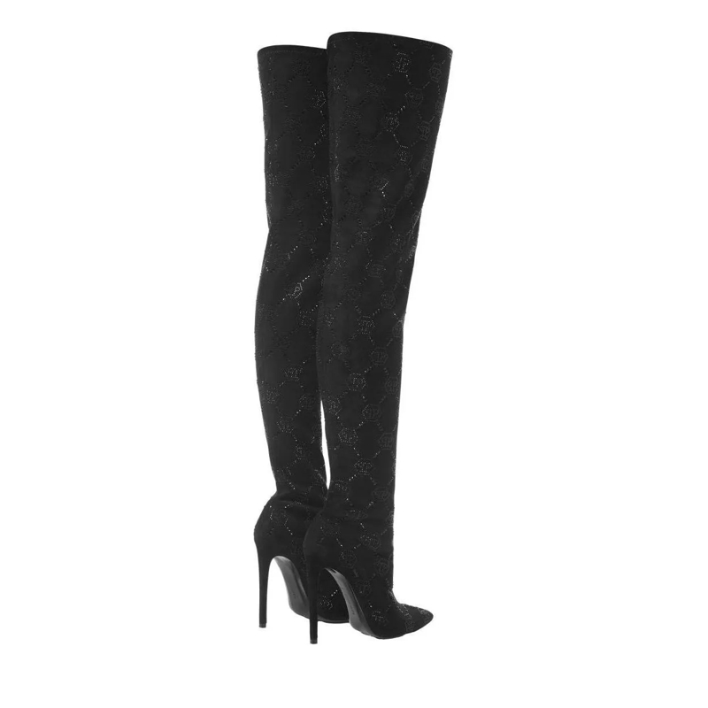 Philipp Plein Stiefel Overknee-Stiefel Monogram schwarz(Image 2)