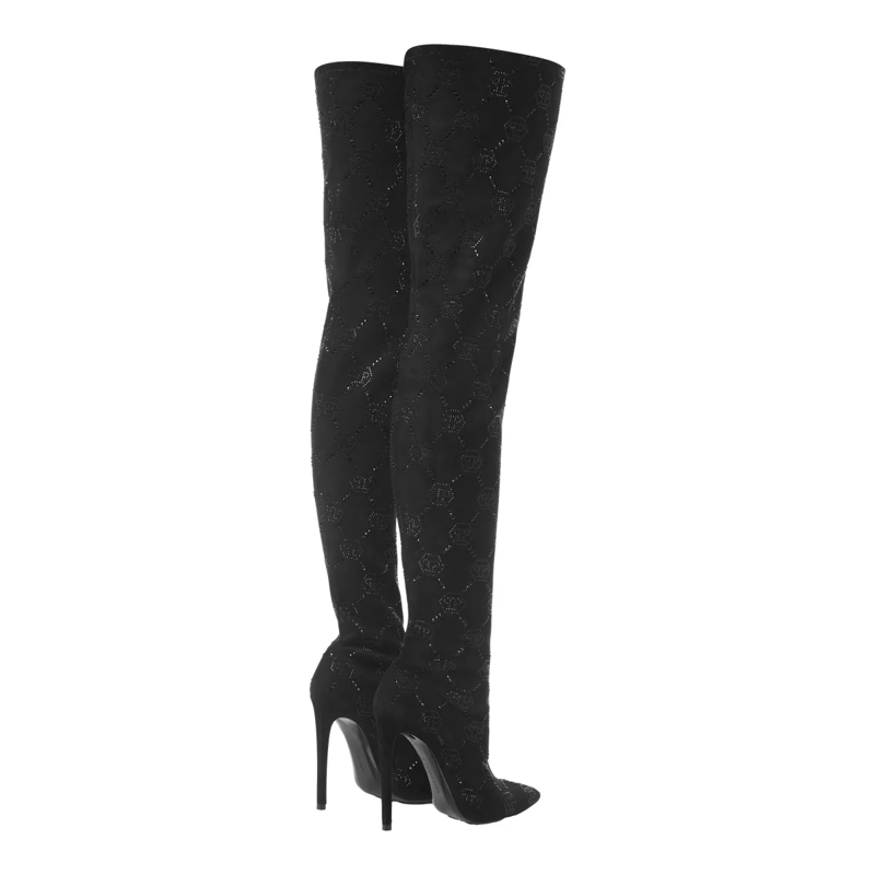 Philipp Plein Stiefel Overknee-Stiefel Monogram schwarz(Image 2)