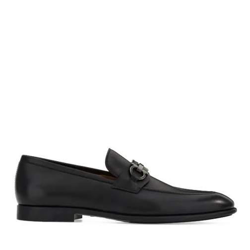 Salvatore Ferragamo Black Gancini Penny Loafers Black Loafer