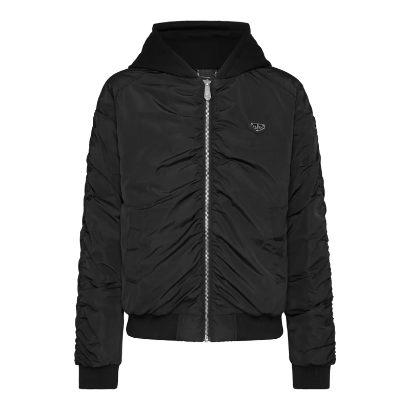 Philipp Plein Lederjacke Jacke schwarz