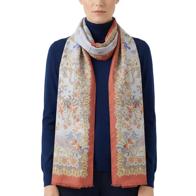 Etro Écharpe légère Tuch aus Seide mehrfarbig(Image 2)