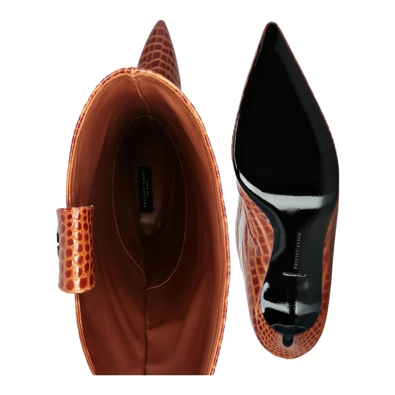 Philipp Plein Stiefel Stiefel Niedrige Absätze Overknee Cocco Crocco Pri braun(Image 5)