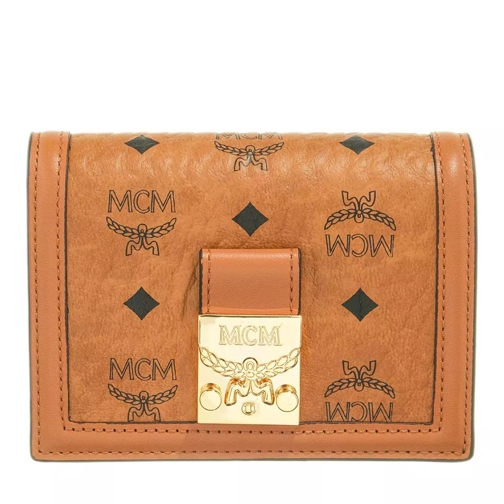 MCM Tracy Flap Wallet/Tri-Fold Mini Cognac Bi-Fold Portemonnaie