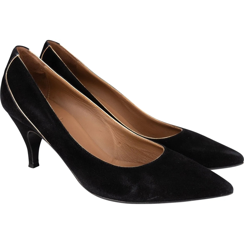 Hermès Pumps Hermes Noir Suede Lining Heels (34,5) schwarz