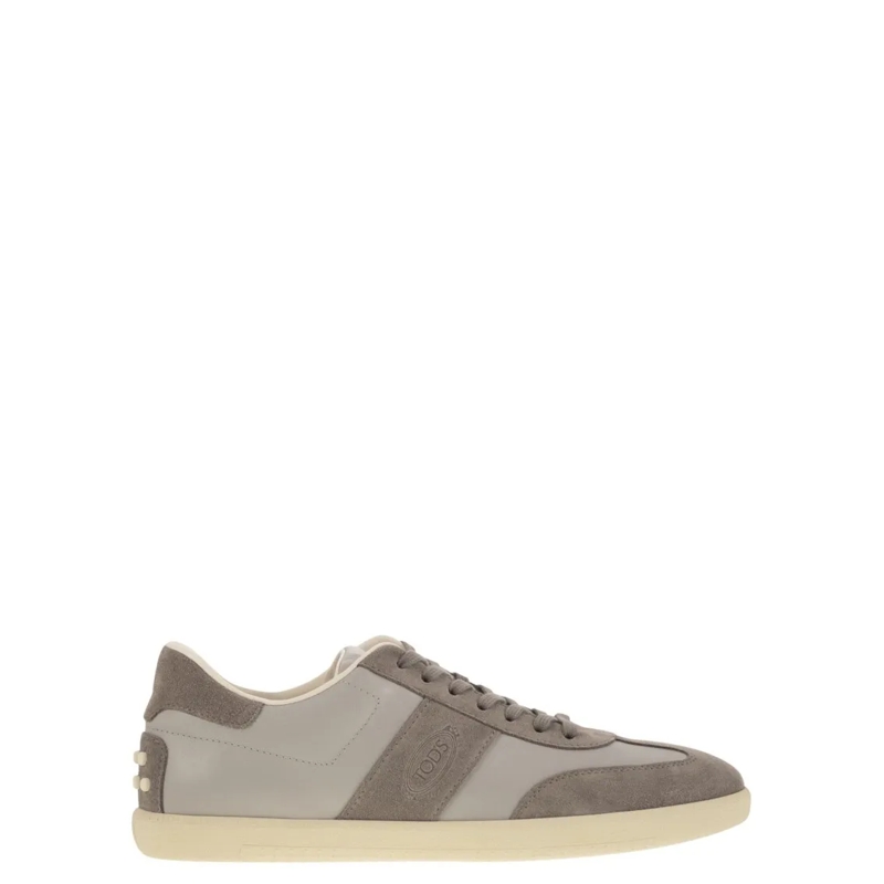 Tod's Low-Top-Sneaker Smooth Leather And Suede Tabs Sneakers Grey