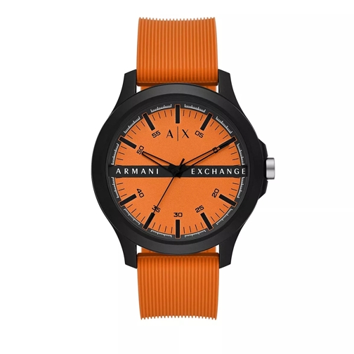 Armani Exchange Three-Hand Silicone Watch Orange Montre à quartz