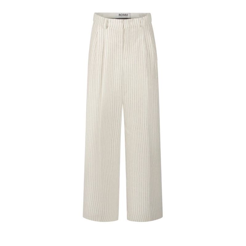 ROSSI Pantalon Noa Weiß gemustert