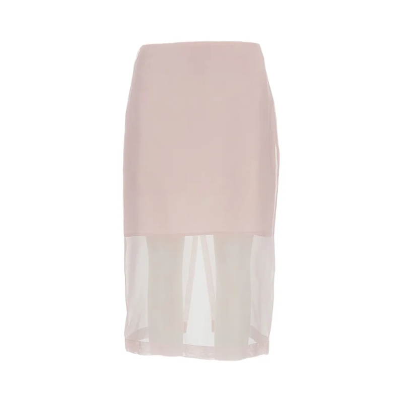 Federica Tosi Jupe midi Sheer Organza Silk Midi Skirt With Half-Slip Linin Pink