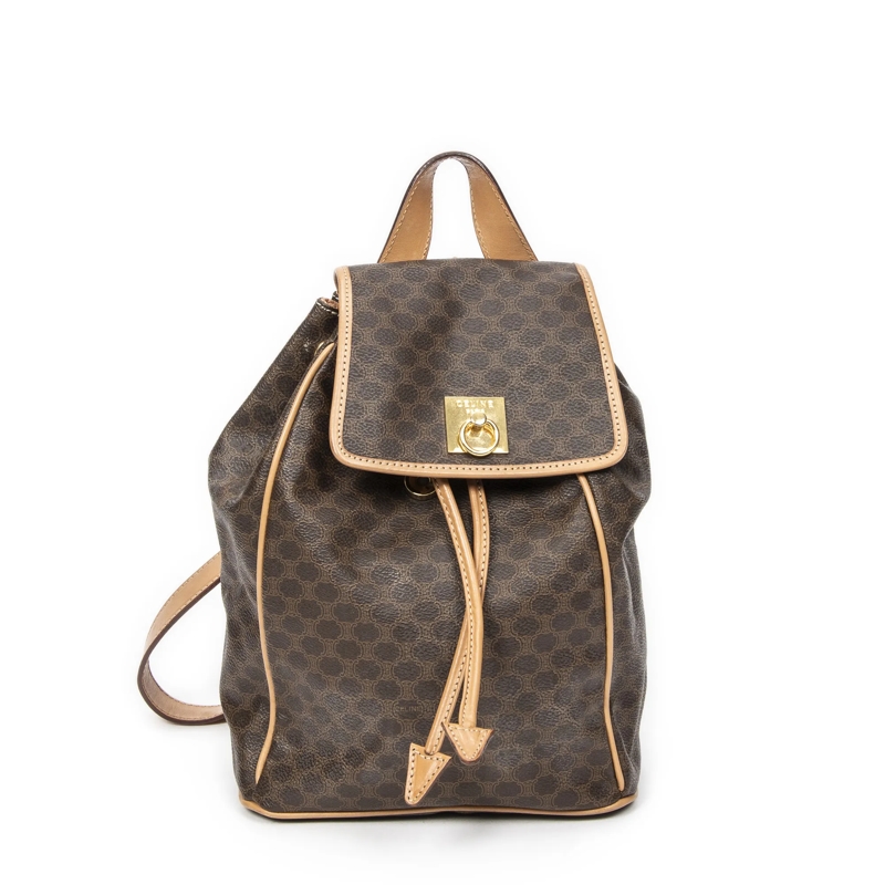 Celine Crossbody Bag Flap Drawstring Backpack braun