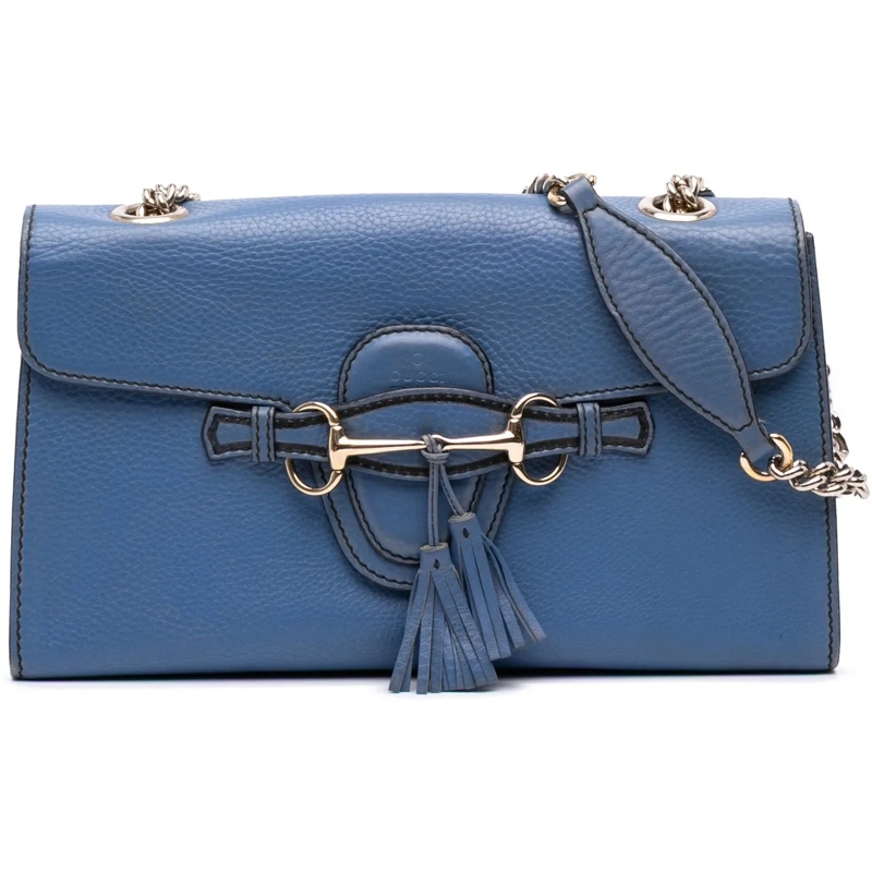Gucci Schultertasche Medium Leather Emily Shoulder Bag blau