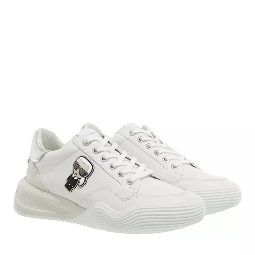 Karl Lagerfeld Kapri Run Karl Ikonic Lo Lace White Leather wSilver Low-Top Sneaker