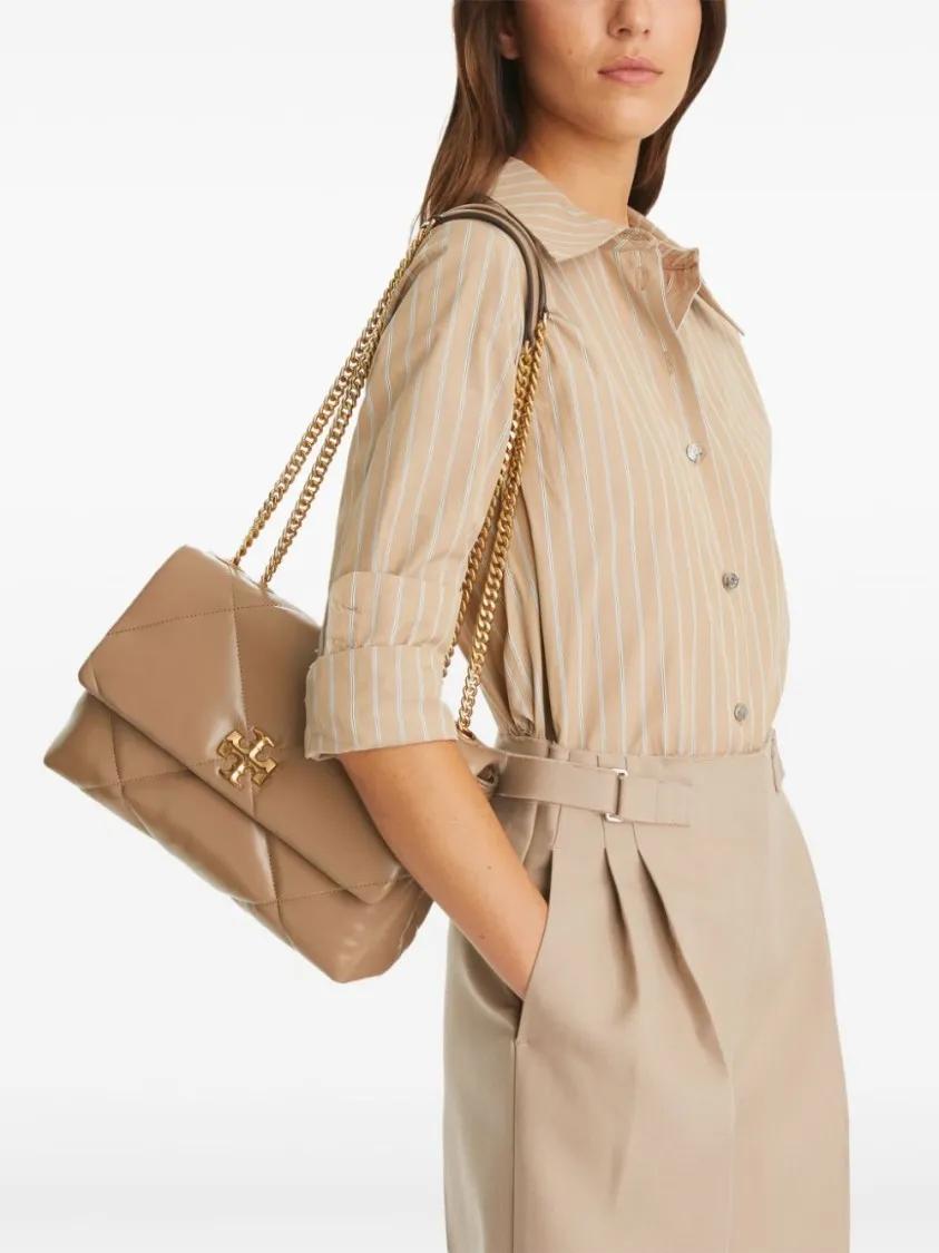 TORY BURCH Shoppers Kira Diamond Quilt Convertible Shoulder Bag in beige