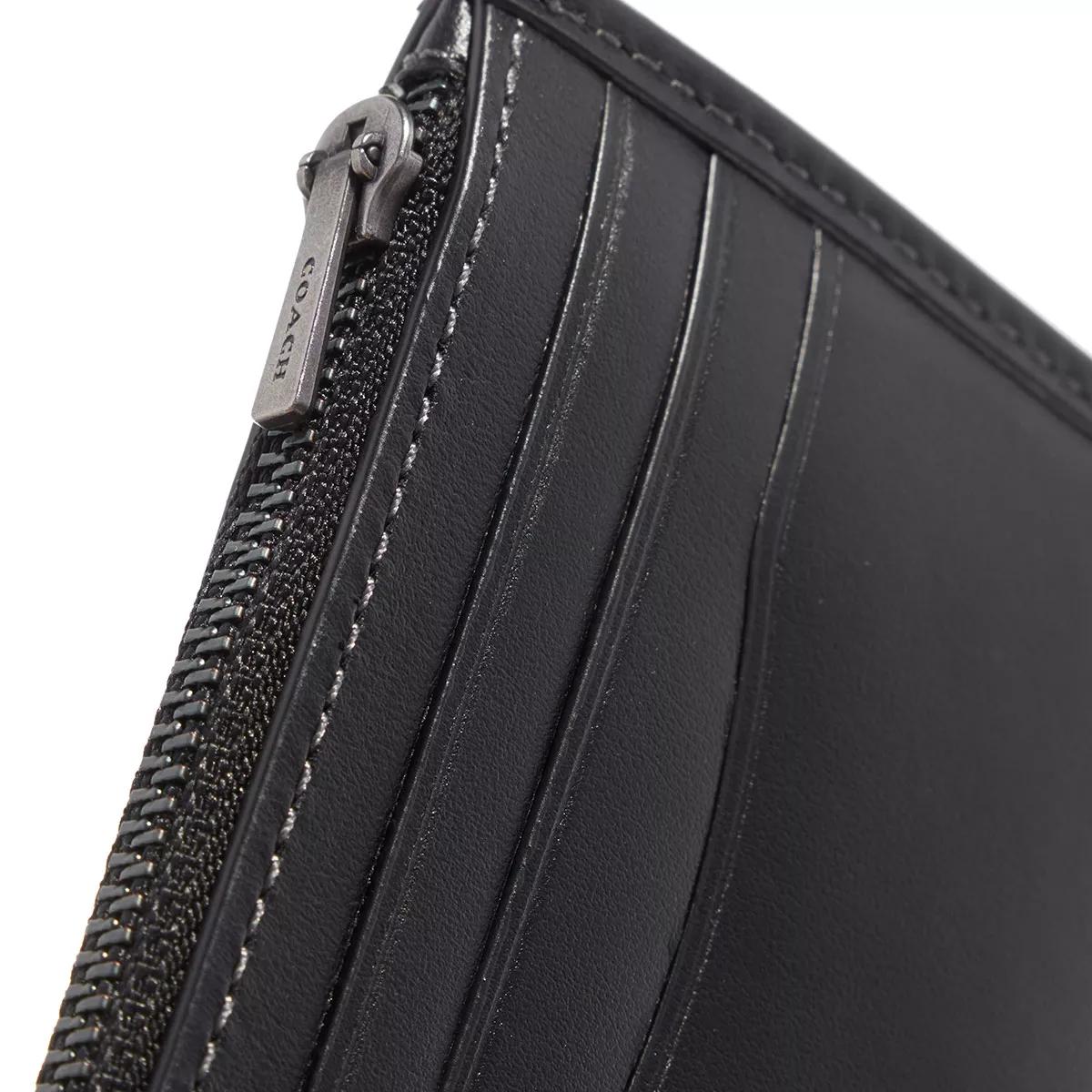 Coach Men'S Leather Zip Card Case - Black for Men
