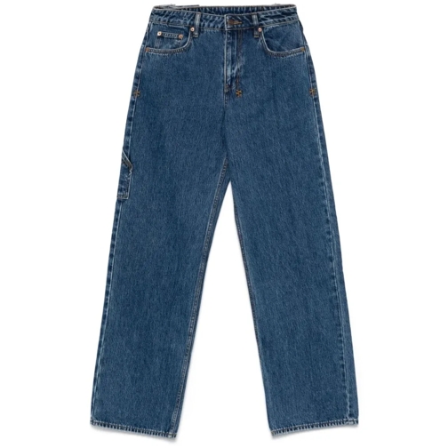 Ksubi Blue Cotton Washed Denim Jeans With Logo Blue Jeans