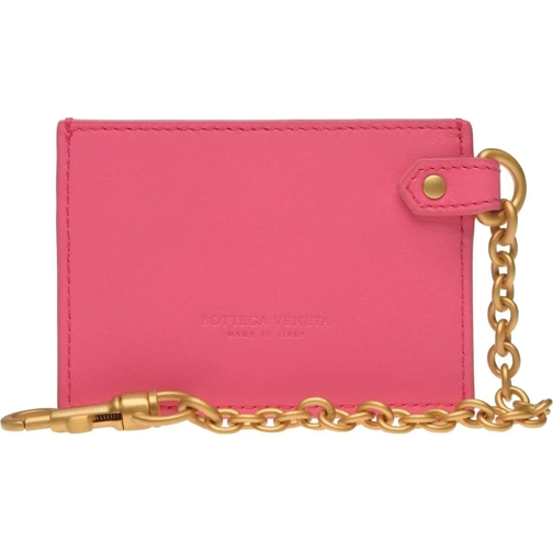 Bottega Veneta Portemonnee Aan Een Ketting Logo Card Case Keychain rose