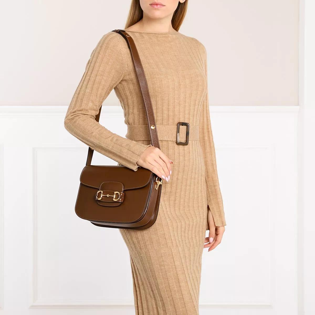 Gucci Satchels 1955 Horsebit Shoulder Bag Leather in bruin