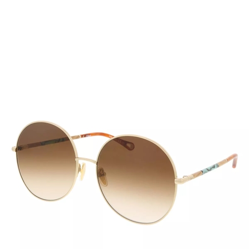 Chloé CH0112S-002 61 Woman Metal Gold-Brown Sunglasses